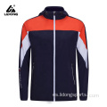 Chaqueta deportiva de cremallera frontal delgada de manga larga